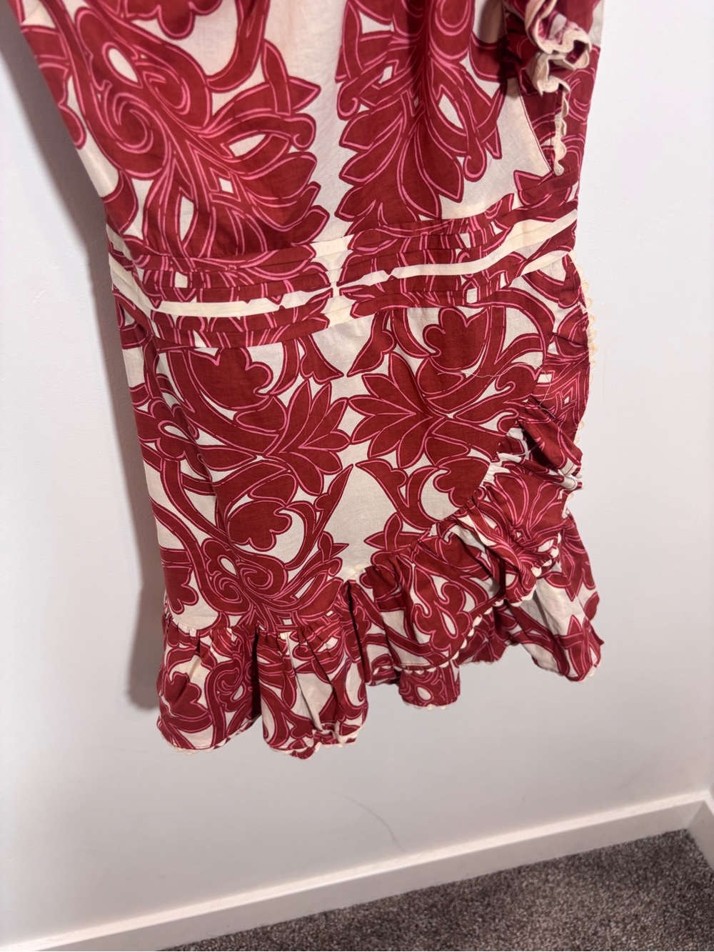 POUPETTE ST BARTH Corinne Floral Ruffled Cotton Minidress XS One Shoulder dainty - Picture 5 of 16